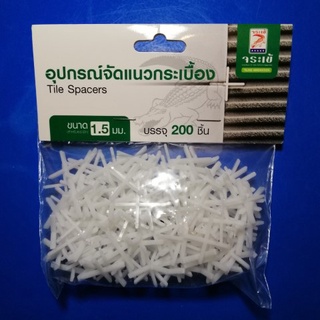 ตัวจัดแนวกระเบื้องขนาด1 ,1.5 ,2.0 มิล ตราจรเข้ TILE SPACERS 1mm. บรรจุ200ชิ้น