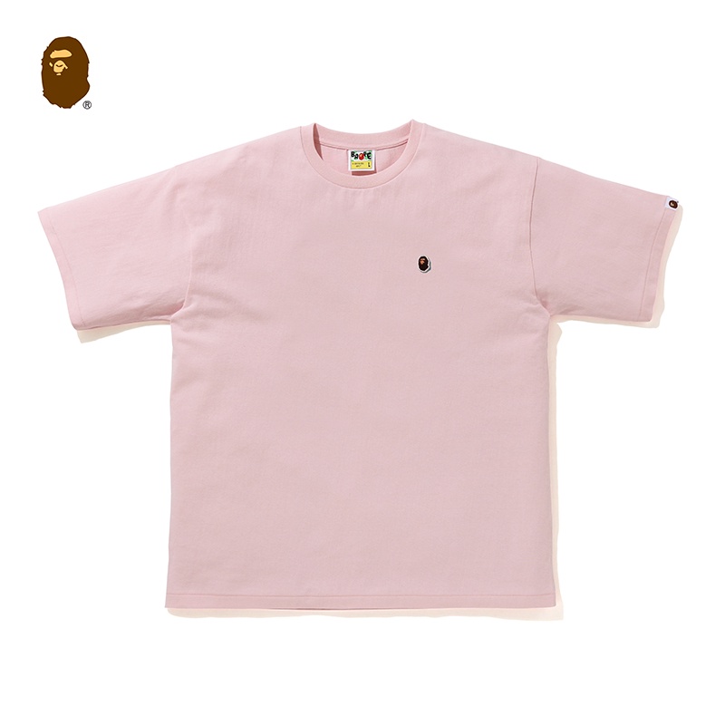 พร้อมส่ง Bape เสื้อยืดแขนสั้นปักลายสีพื้นแฟชั่นฤดูใบไม้ผลิและฤดูร้อน 110004