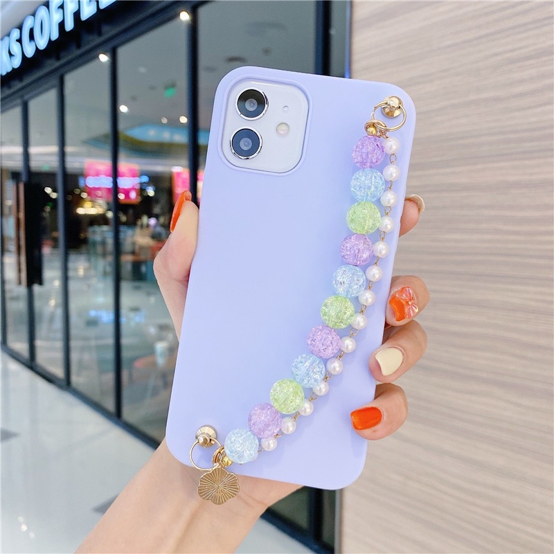 Huawei P10 P20 P30 P40 Mate10 Mate20 Mate30 P50 Pro P20lite Nova3e Mate20X Mate40 Mate40Pro Phone Case Two Rows of Colorful Crystal Beads Bracelet TPU Soft Cover กรณีศึกษา #8