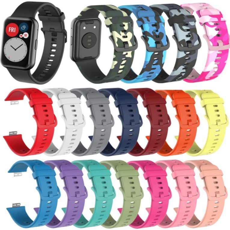 สายนาฬิกา huaweiwatch fit , huawei watch fit new , Huawei watch fit elegant รัด นิ่ม รัดข้อมือซิลิโคน สำหรับ ลายพราง สายรัดข้อมือ พร้อมเครื่องมือ For สาย Strap