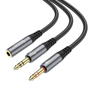 สายต่อลำโพง AUX 2 หัว  ตัวผู้ 2 หรือ ตัวเมีย 2 Convertor 3.5mm AUX hoco UPA21 2-in-1 male to 2 female และ 1female