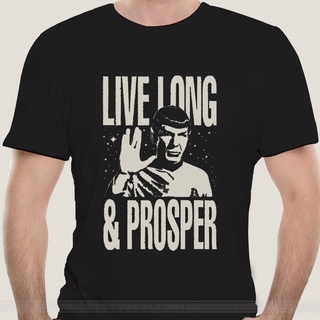 เสื้อยืด ผ้าฝ้าย พิมพ์ลาย Star Treks Spock Live Long And Prosper Licensed แฟชั่นสําหรับผู้ชายS-5XL