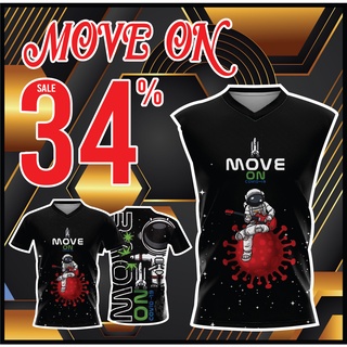 🌈โค้ดSENSEIOMGลด15%🌈เสื้อแขนสั้นพิมพ์ลาย(หน้า-หลัง) SENSEI ลายMOVE ON2