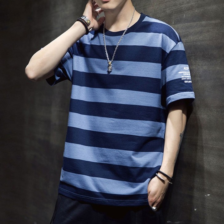 hkboy 👾 เสื้อยืดลายทางสลับสี มีหลายสีให้เลือกไม่มีถือว่าพลาดนะพูดเลย