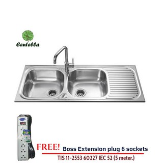 MEX Sink อ่างล้างจานสเตนเลส MS200B สแตนเลส Free Boss Extension plug 6 sockets TIS 11-2553