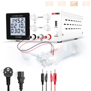 หน้าจอ LCD  dc power supply ปรับค่าได้ 30V 10A 60V 120V ปรับค่าได้ ไททาเนียมอโนไดซ์ ซ่อมมือถือ Switching Lab DC Power Supply