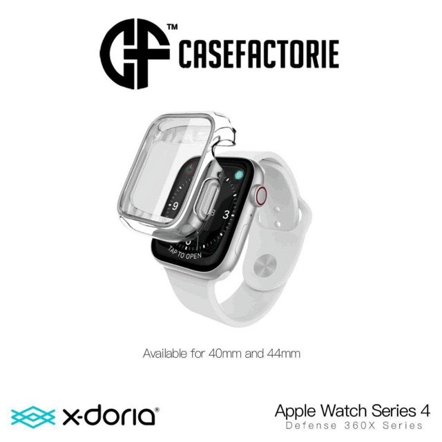 Xdoria clear 360คลุมรอบเครื่องสำหรับapple Watch series4 40&amp;44mmของแท้100%