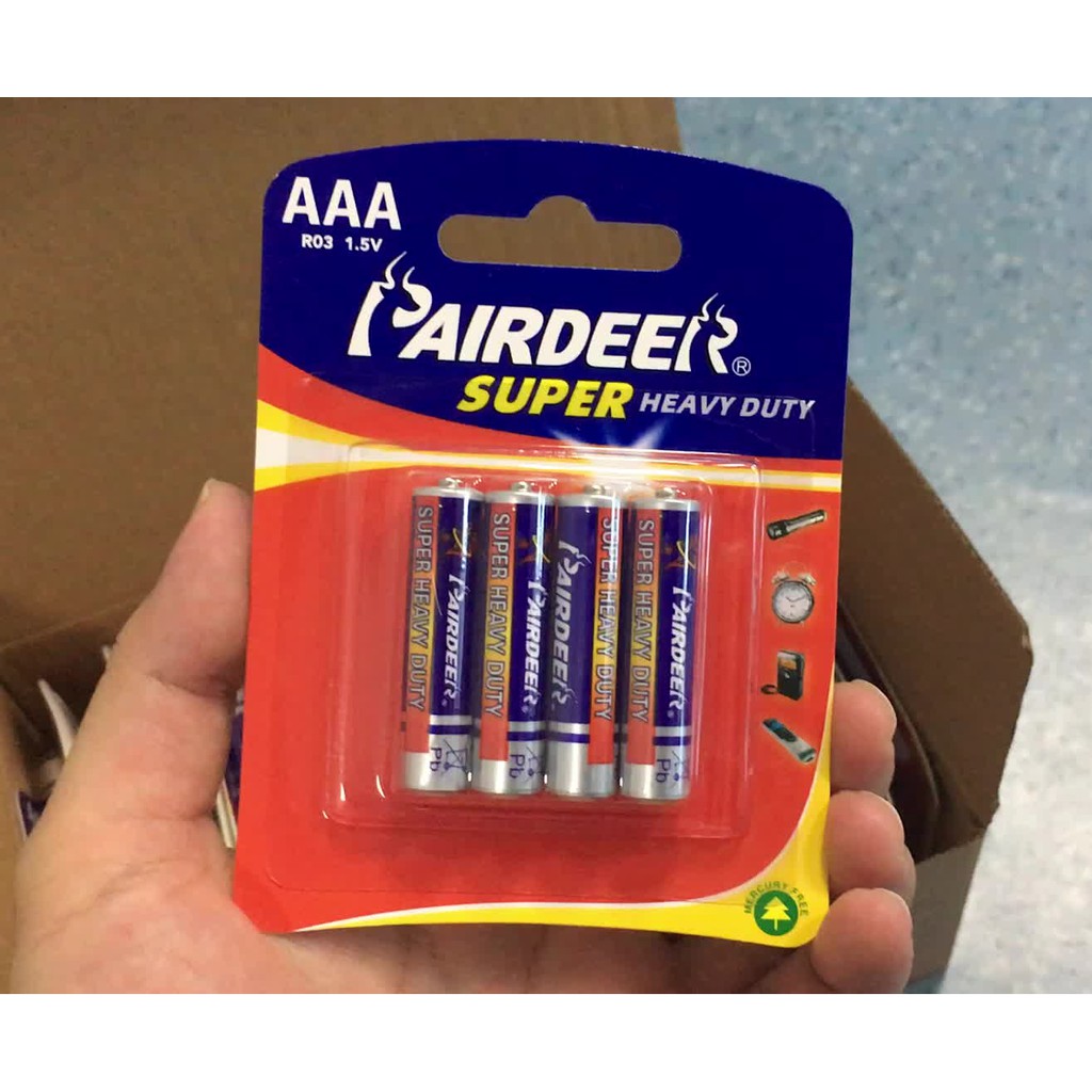 ถ่านก้อน AAA PAIRDEER Super Heavy Duty Carbon Battery (แพ็ค 4 ชิ้น) ลด