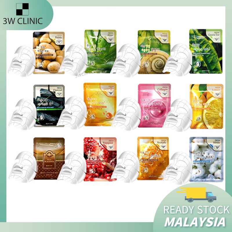 3W Clinic Korea Moisturizing Anti-Aging Mask Skin Care Facial Mask 1 ชิ้น
