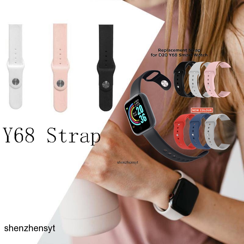 6 สี Y68/D20/D28 สมาร์ทวอทช์ซิลิโคนสายนาฬิกาอัจฉริยะ Smart Watch Y68/D20