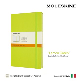 Moleskine Ruled Large Hard Cover (A5) (Lemon Green) - สมุดโน๊ต Moleskine A5 ปกแข็ง เส้นบรรทัด สีเขียวมะนาว