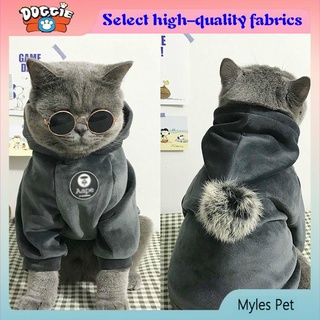 ★〓Myles Pet〓★ชุดนอน มีฮู้ด แบบนิ่มพิเศษ แฟชั่นฤดูใบไม้ร่วง และฤดูหนาว สําหรับสัตว์เลี้ยง สุนัข แมว