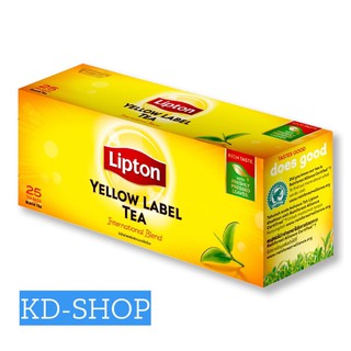 ลิปตัน Lipton ชาลิปตัน ฉลากเหลือง คีโต ขนาด  2 กรัม x 25 ซอง x 6 กล่อง สินค้าใหม่ สุดคุ้ม พร้อมส่ง