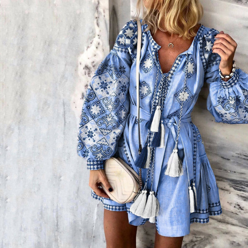 bohemian tassel dress