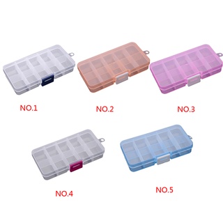[Biho] 10 Grids Transparent Storage Box Tools Empty Case Plastic Jewelry Container Parts Organizer