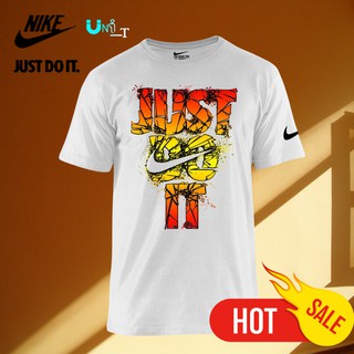 เสื้อคู่รัก - ดรายฟิต Nike เสื้อยืด Unisex "JUST DO IT" เสื้อกีฬาสําหรับผู้ชายผ้าฝ้ายผู้ชายเสื้อยืด