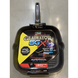 Seagull กะทะย่าง สี่เหลี่ยม  Non Stick GLADITOR 5GX  ตรานกนางนวล ขนาด 28 ซม.