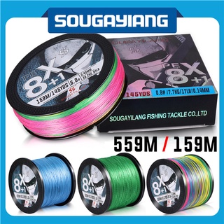 Sougayilang 300M 500M 1000M 8 Strands สายตกปลาถัก Multifilament สายตกปลาที่ทนทานสายตกปลา PE ที่แข็งแกร่ง