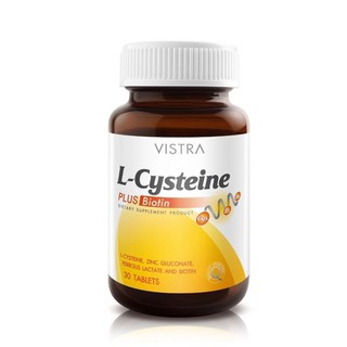 ❤️หมดอายุ07/2021 Vistra L-Cysteine plus Biotin 30 เม็ด ดูแลสุขภาพ ผม และ เล็บ