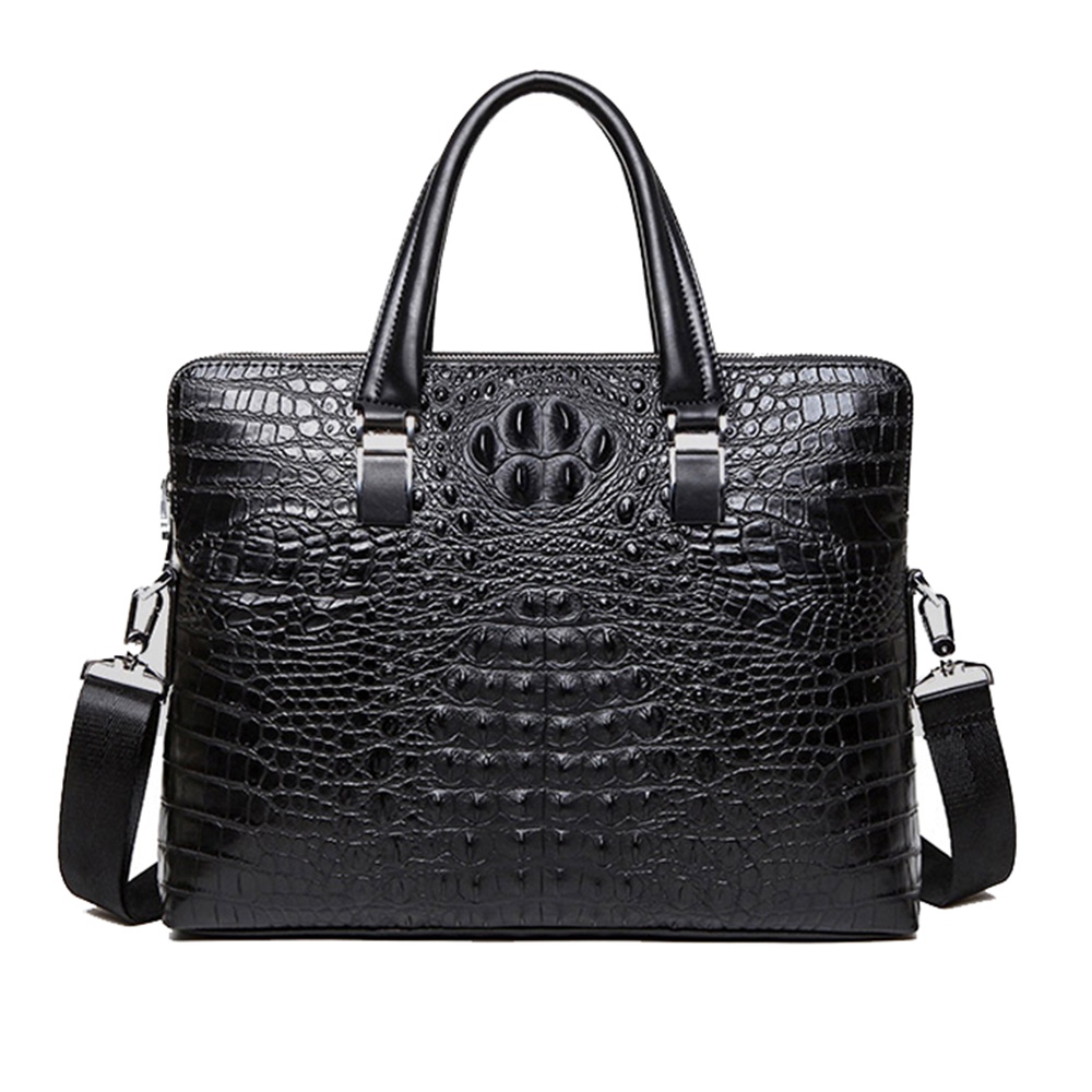 Famous design briefcase Luxury Crocodile pattern cowhide leather Totes ...