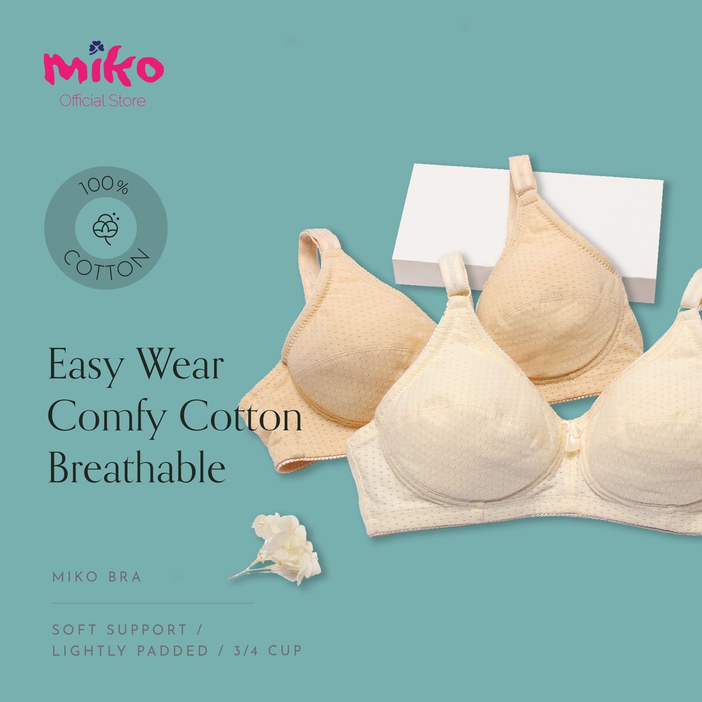 Miko Bra C55317 - 35%Cotton 10%EA 55%PES / Soft Support/ Lightly Cushion/ 3/4 Cup