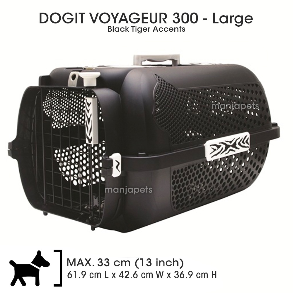 Dogit Voyageur 300 / Pet Carrier - Black Tiger Accents Large