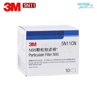 3M 5N11 [1 กล่อง 10 ชิ้น] แผ่นกรอง สำหรับหน้ากากกันสารเคมี ฝุ่นละออง ของแท้ 100% มาตรฐาน N95
