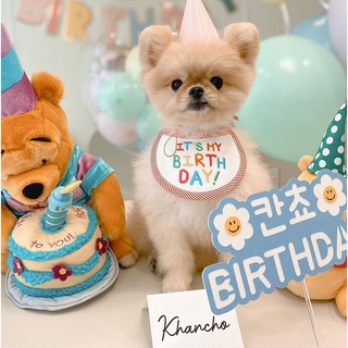 WishYou [พร้อมส่ง] ผ้ากันเปื้อน วันเกิด สำหรับ น้องหมา น้องแมว สัตว์เลี้ยง Its my birthday apron for pet cat dog dress