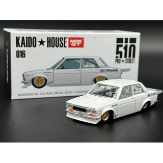 Kaido House x Mini GT  / Datsun 510 Pro Street GREDDY Pearl White