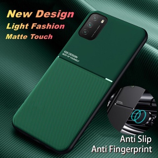 เคสโทรศัพท์มือถือหนังนิ่ม ผิวด้าน กันกระแทก มีแม่เหล็กติดรถยนต์ สําหรับ Xiaomi Mi Poco M3 M2 X3 NFC F2 10T Lite 11 Note 10 Lite A1 A2 5X 6X Pro
