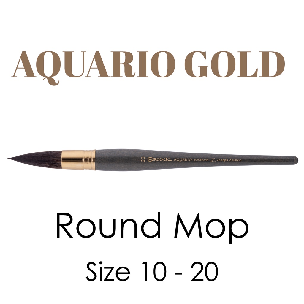 Escoda พู่กันสีน้ำ Joseph Zbukvic AQUARIO GOLD หัวกลม AQUARIO GOLD JOZEPH ZBUKVICROUND MOP SQUIRREL S/H E21140XXXX