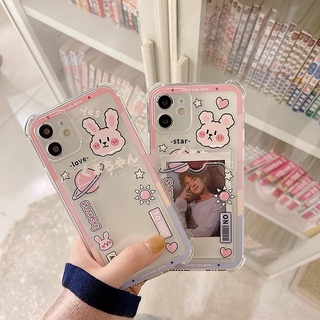 เคสโทรศัพท์มือถือ ลายการ์ตูนกระต่าย พร้อมช่องใส่บัตร สําหรับ Apple Iphone 14promax 13mini 11 12pro 678plus xsmax xr