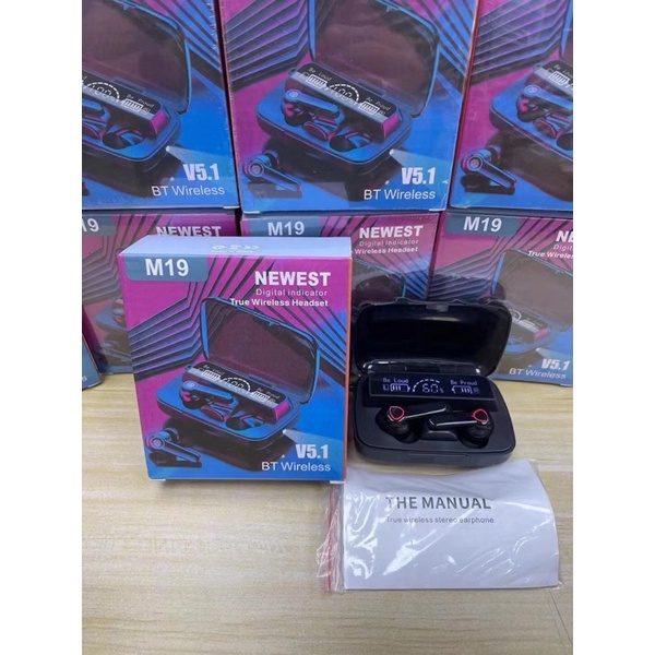 พร้อมส่ง🇹🇭New TWS M19 BT5.1 หูฟังไร้สาย 3D จอแสดงผล Led Ipx7 CVC 8.0 ตัดเสียงรบกวนพร้อมที่ชาร์จกล่อง