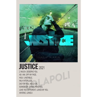 โปสเตอร์ ลายปกอัลบั้ม Justice ศิลปิน Justin Bieber