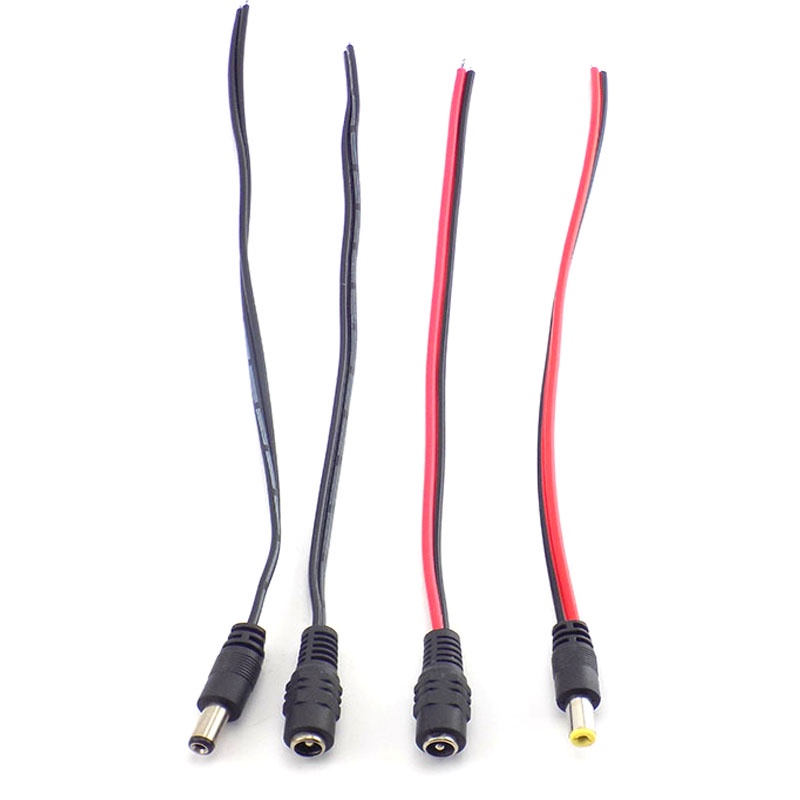 สายเคเบิลอะแดปเตอร์ 12V 5.5*2.1 มม. แจ็คพาวเวอร์ซัพพลาย DC ตัวผู้ ตัวเมีย สําหรับกล้องวงจรปิด แถบไฟ LED THK2