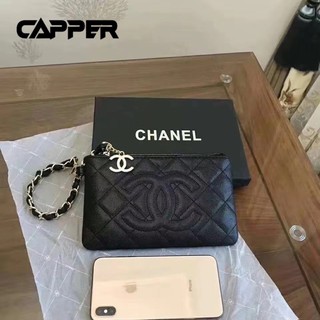 wallet bag กระเป๋าสตางค์คล้องแขนCCวัสดุหนังด้านเงา