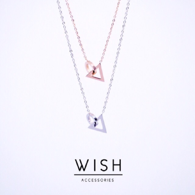 WISH001 - Mini Prism X Circle (สร้อยคอเกรดพรีเมี่ยม ไม่ลอก ไม่ดำ)