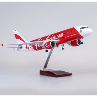 โมเดลเครื่องบิน Air Asia A320 ขนาด 47ซม.ทำด้วยเหล็ก มีฐานตั้งโชว์ให้ สวย งานละเอียด - ของขวัญ ของสะสม ตั้งโชว์