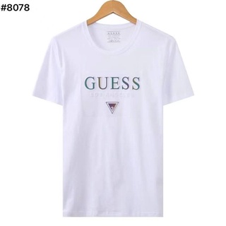 Guess the spring and summer เสื้อยืดคอกลม แขนสั้น พิมพ์ลาย สําหรับผู้ชาย และผู้หญิง