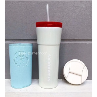 🎈 [ พร้อมส่ง] แก้วสแตนเลส 2 ฝา 💙 Starbucks แท้💯‼️