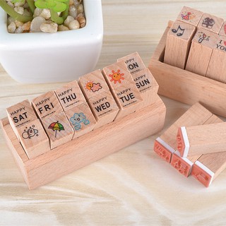 แหล่งขายและราคาตัวปั๊ม เซ็ต 12 ชิ้น ⭐️ STAMPTOPIA Wooden Stamp DIY ตรายาง ตรายางไม้ สแตมป์ mimisplanอาจถูกใจคุณ