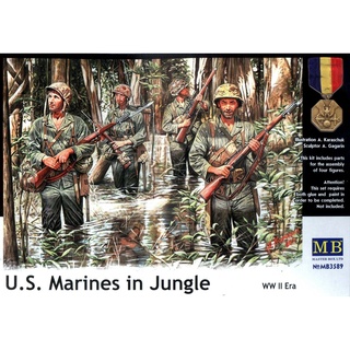 โมเดลประกอบฟิกเกอร์ทหาร Master Box 1/35MB3589 U.S. Marines in Jungle, WW II era