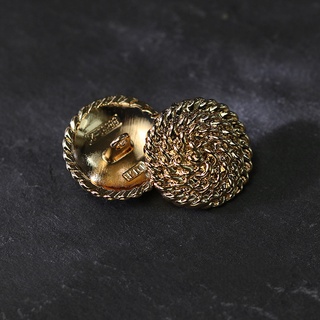 กระดุมโลหะ แบบเกลียว สีทอง สไตล์วินเทจ สําหรับเย็บผ้า แจ็กเก…