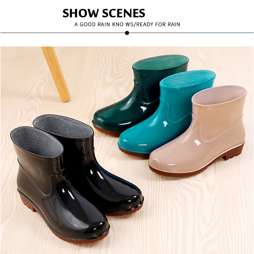 รองเท้าบูท 5นิ้ว เหนือข้อเท้า รุ่น 361 มีให้เลือก 5 สี ยางPVC มีหลายไซน์ ดีไซน์สวยงาม
