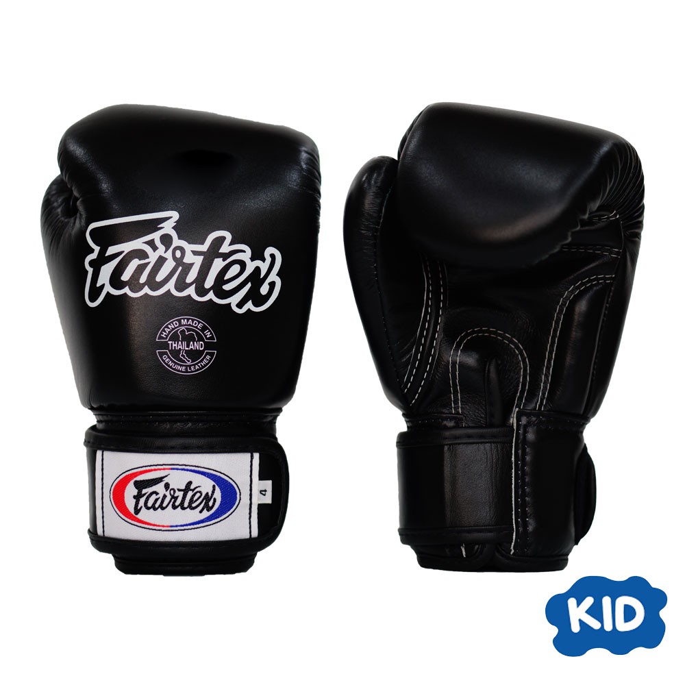นวมชกมวย สำหรับเด็ก  Fairtex Muay Thai Boxing Gloves BGV1สีดำ ขนาด 4 ออนซ์ นวมต่อยมวยเด็ก