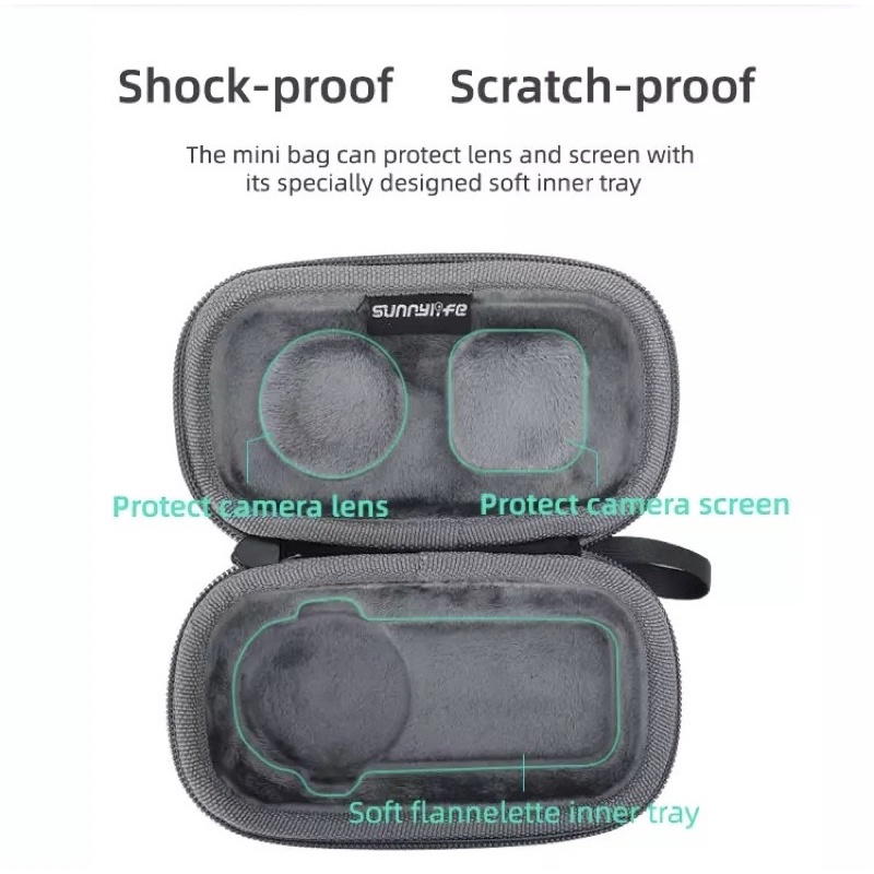 Sunnylife Mini Portable Carrying Case Clutch Bag Protective Storage Bag for Insta360 X3 / ONE X2 / X