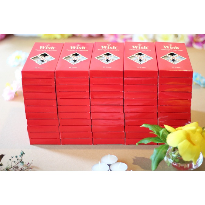 เทียนถ้วยทีไลท์ Tealight Candle เทียนสปา เทียนจุดเตาอโรม่า เทียนอุ่นอาหาร 100 แพ็ค/กล่อง (1000 ถ้วย)