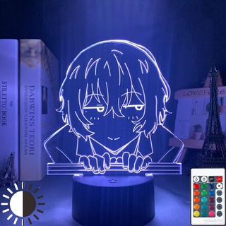 Bungo Stray Dogs-Night Light โคมไฟ Led แฟชั่น 7 สีสําหรับตกแต่งบ้านโคมไฟรีโมท Dazai Osamu Boy ของขวัญวันเกิด Ybc#