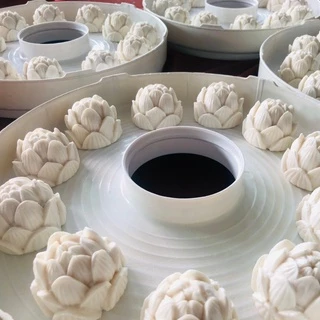 ขนมดอกบัวทิพย์มงคล ถวายพระ ถวายองค์มหาเทพ ถวายพญานาค ถวายเจ้าแม่กวมอิม ขนมบัวขาว ขนมบัวชมพู