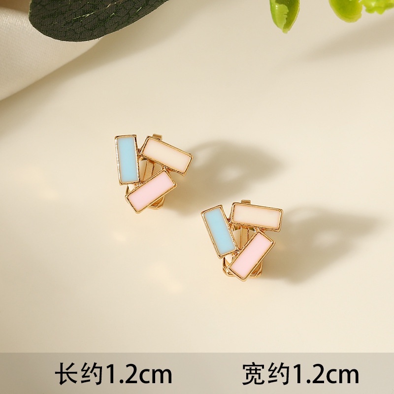 ใหม่ ต่างหูแบบหนีบ ไม่เจาะหู รูปโอปอลน่ารัก ขนาดเล็ก สีเขียว เครื่องประดับ 2022 - รูปที่ 6